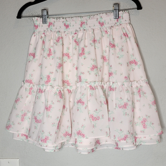 Janie and Jack Other - Janie and Jack Petal Pink Floral Chiffon Tiered Pull On Skirt Kids Youth Size 16